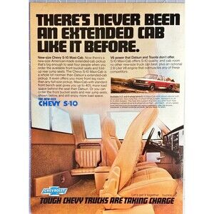 Chevrolet S-10 Maxi-Cab Pickup Truck Extended Cab Vintage Print Ad 1983
